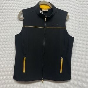 NWOT Stryker Black Full Zip Pockets Soft Comfort Vest Men L Vietnam Polyester